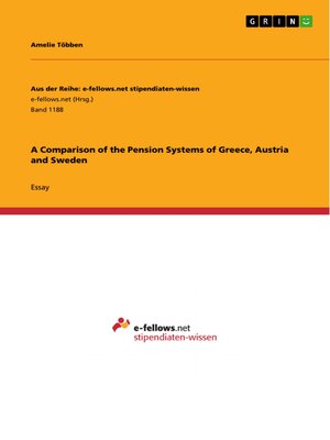 cover image of A Comparison of the Pension Systems of Greece, Austria and Sweden